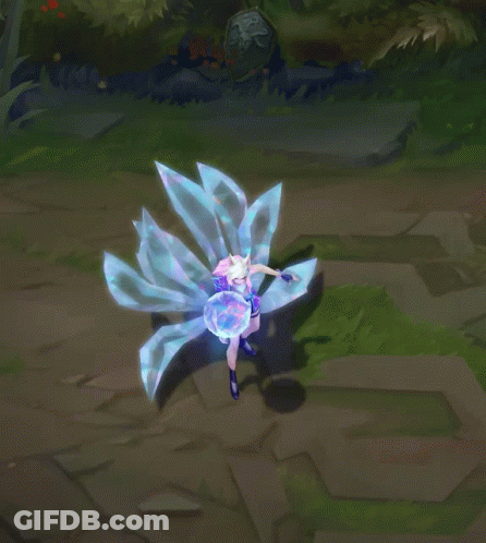 A Video Game Character Is Surrounded By A Blue Light GIF