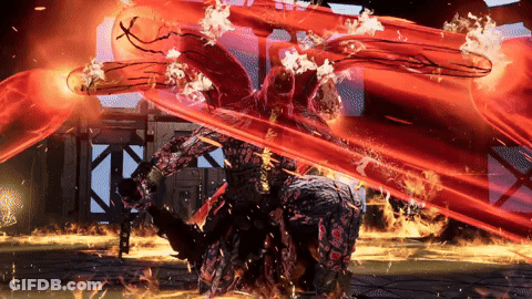 A Video Game Character Is Surrounded By Fire GIF