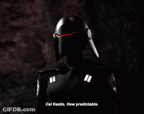 A Video Game Character Is Talking About Cal Kestis GIF