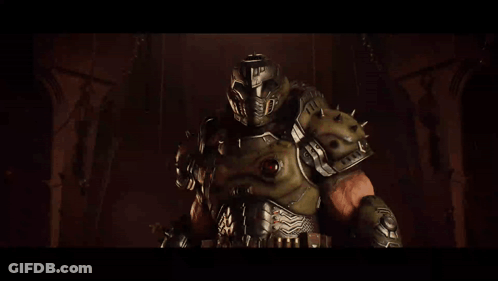A Video Game Character Is Wearing A Helmet With Spikes On It GIF
