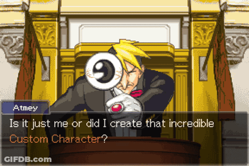A Video Game Character Named Atmey Is Giving A Speech GIF