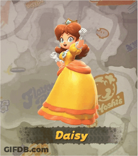 A Video Game Character Named Daisy Is Standing On A Map GIF