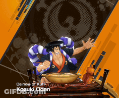 A Video Game Character Named Kazuki Oden Is Eating From A Bowl GIF