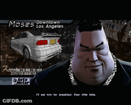 A Video Game Character Named Moses From Los Angeles Is Shown GIF