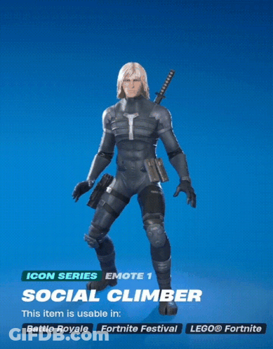 A Video Game Character Named Social Climber Is Shown GIF