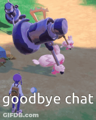 A Video Game Character Says Goodbye Chat While Standing Next To A Robot GIF