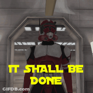 A Video Game Character Says It Shall Be Done In Yellow GIF