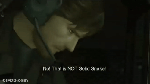 A Video Game Character Says No That Is Not Solid Snakel GIF