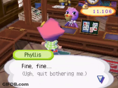 A Video Game Character Says Phyllis Fine Fine GIF