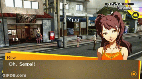 Video Game Character Saying Rise Oh Senpai GIF