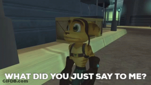A Video Game Character Says " What Did You Just Say To Me ? " GIF