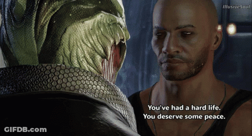 A Video Game Character Says You 'Ve Had A Hard Life And Deserve Some Peace GIF