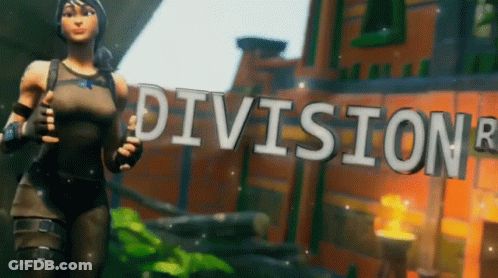 A Video Game Character Stands In Front Of A Sign That Says Division GIF