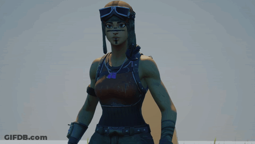 A Video Game Character With A Beard And Goggles Has The Number 20 On Her Chest GIF