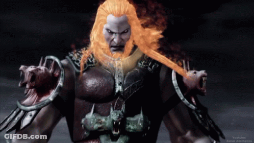 Video Game Character With Red Hair And Beard On Zanar Aesthetics GIF