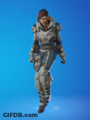 A Video Game Character With A Blue Background Is Dancing GIF