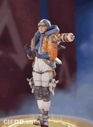 A Video Game Character With A Camera On His Back Is Standing In A Circle GIF
