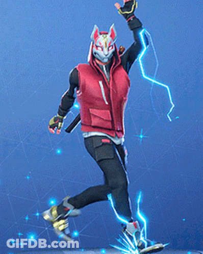 A Video Game Character With A Fox Mask On His Head GIF