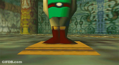 A Video Game Character With A Green Shirt And A Yellow Hair GIF
