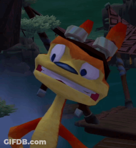 A Video Game Character With A Hat And Goggles GIF