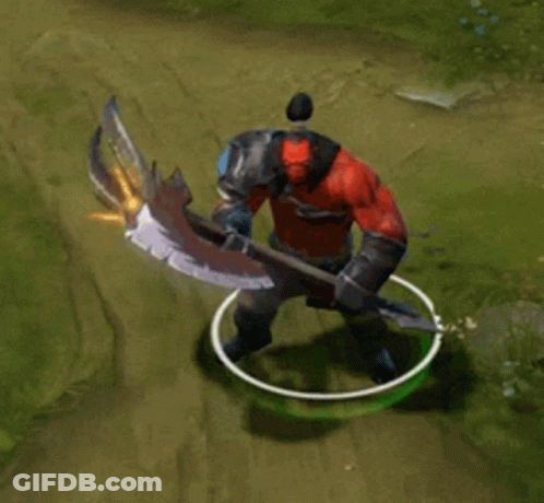 A Video Game Character With A Large Axe GIF