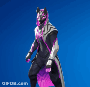 A Video Game Character With A Purple Mask And A Purple Coat GIF