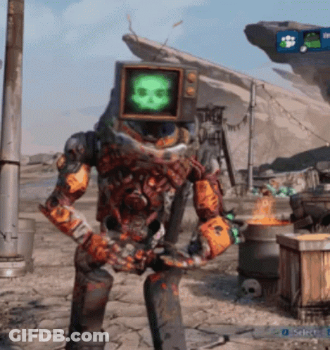 A Video Game Character With A Skull On His Head Is Standing In The Dirt GIF