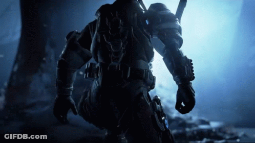 A Video Game Character With A Sword And A Gun GIF