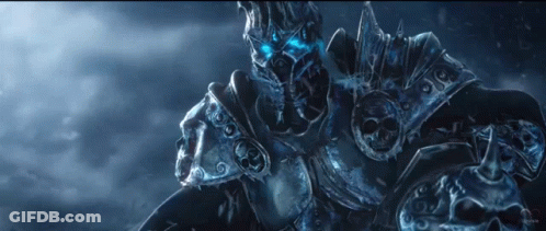 A Video Game Character With Blue Eyes And A Crown On His Head GIF