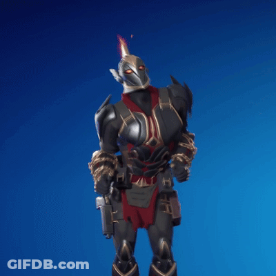A Video Game Character With Chains Around His Arms And A Helmet GIF