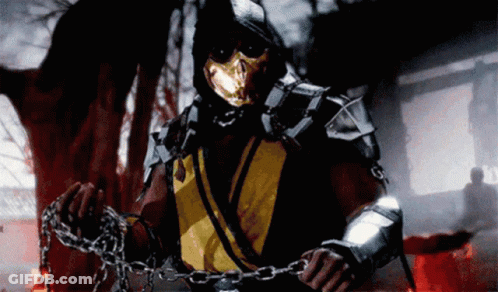 A Video Game Character With Chains Around His Arms And Legs GIF
