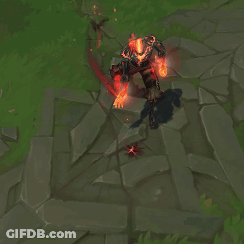 A Video Game Character With Flames Coming Out Of His Hands GIF