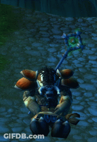 A Video Game Character With Horns And A Sword GIF