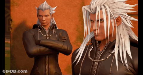 A Video Game Character With Long White Hair GIF