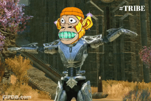 A Video Game Character With The Hashtag #Tribe GIF