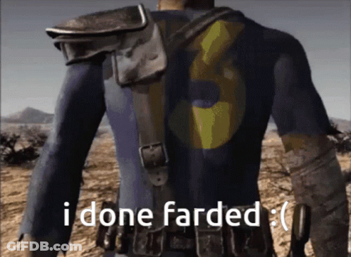 A Video Game Character With The Word I Done Farded On The Bottom GIF