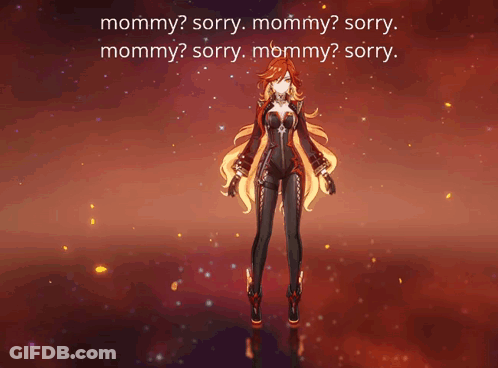 A Video Game Character With The Words Mommy Sorry Mommy Sorry Mommy Sorry Mommy Sorry Mommy Sorry GIF
