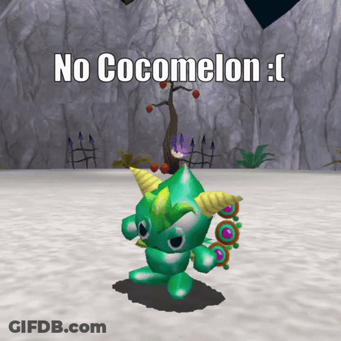 A Video Game Character With The Words No Cocomelon GIF