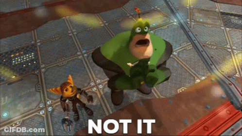 A Video Game Character With The Words Not It On The Bottom Right GIF