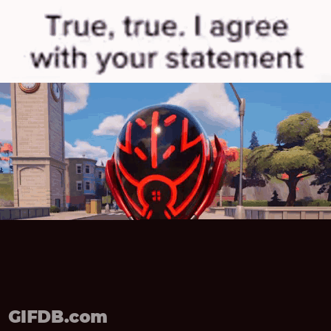 A Video Game Character With The Words True True I Agree With Your Statement On Top GIF