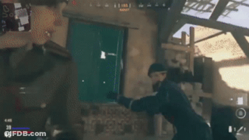 A Video Game Is Being Played And A Man Is Being Killed By Another Man GIF