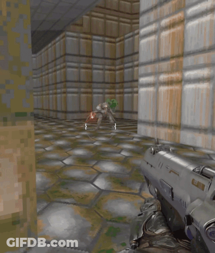 A Video Game Is Being Played And A Monster Is Being Shot GIF