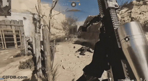 A Video Game Is Being Played And The Chicken Farm Is In The Distance GIF