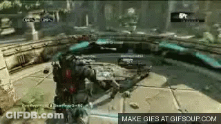 A Video Game Is Being Played On A Computer And A Person Is Holding A Sword . GIF