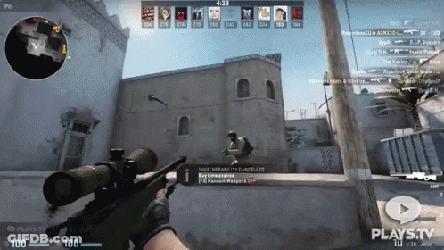 A Video Game Is Being Played On Plays.tv And The Player Is Holding A Rifle GIF