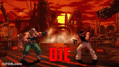 A Video Game Says Round 2 Ready And Die GIF