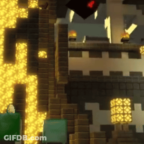 A Video Game Scene With A Green Box In The Middle Of It GIF