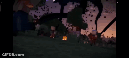 A Video Game Scene With A Monster Coming Out Of The Ground And A Purple Light Coming Out Of It . GIF