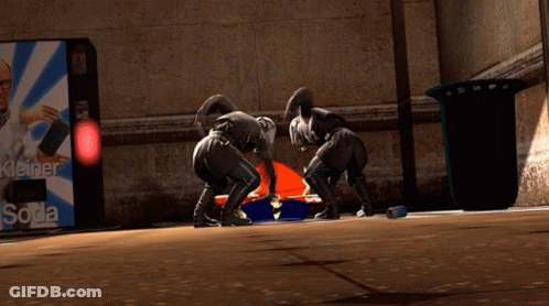 A Video Game Scene With A Pepsi Machine And A Kleiner Soda Machine GIF