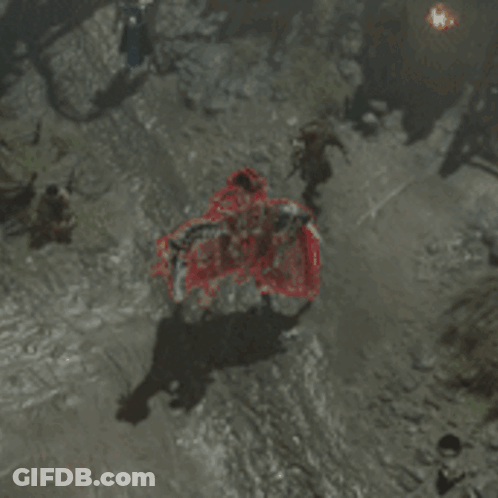 A Video Game Scene With A Red Outline Of A Person GIF